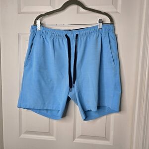 Taylor Vintage Mens Blue Elastic Drawstring Waist Shorts.‎ L